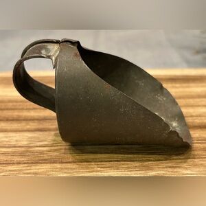 Vintage Early 1900s Hand Soldered Tin Mini Sugar Flour Market Serving Scoop
